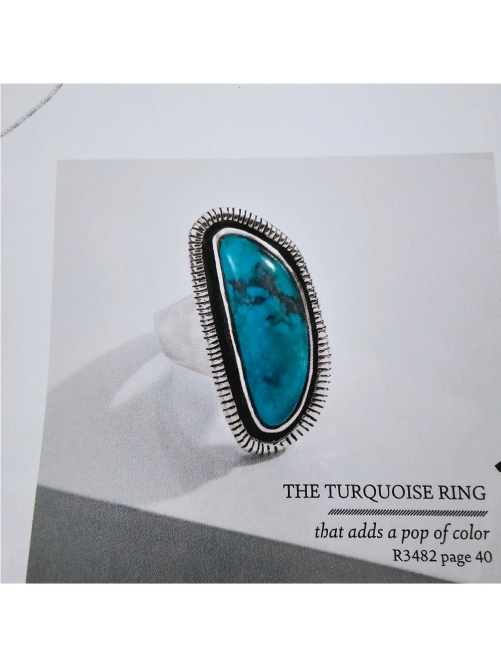 ✨Silpada Rare 925 Sterling Silver Turquoise Ripple Oblong Ring - size 7✨